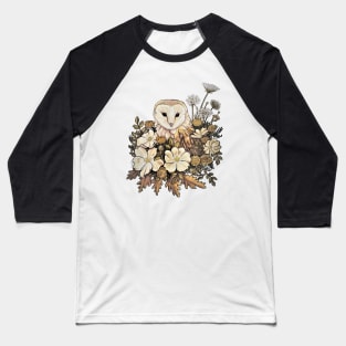 Barn owl and Wild Roses Baseball T-Shirt